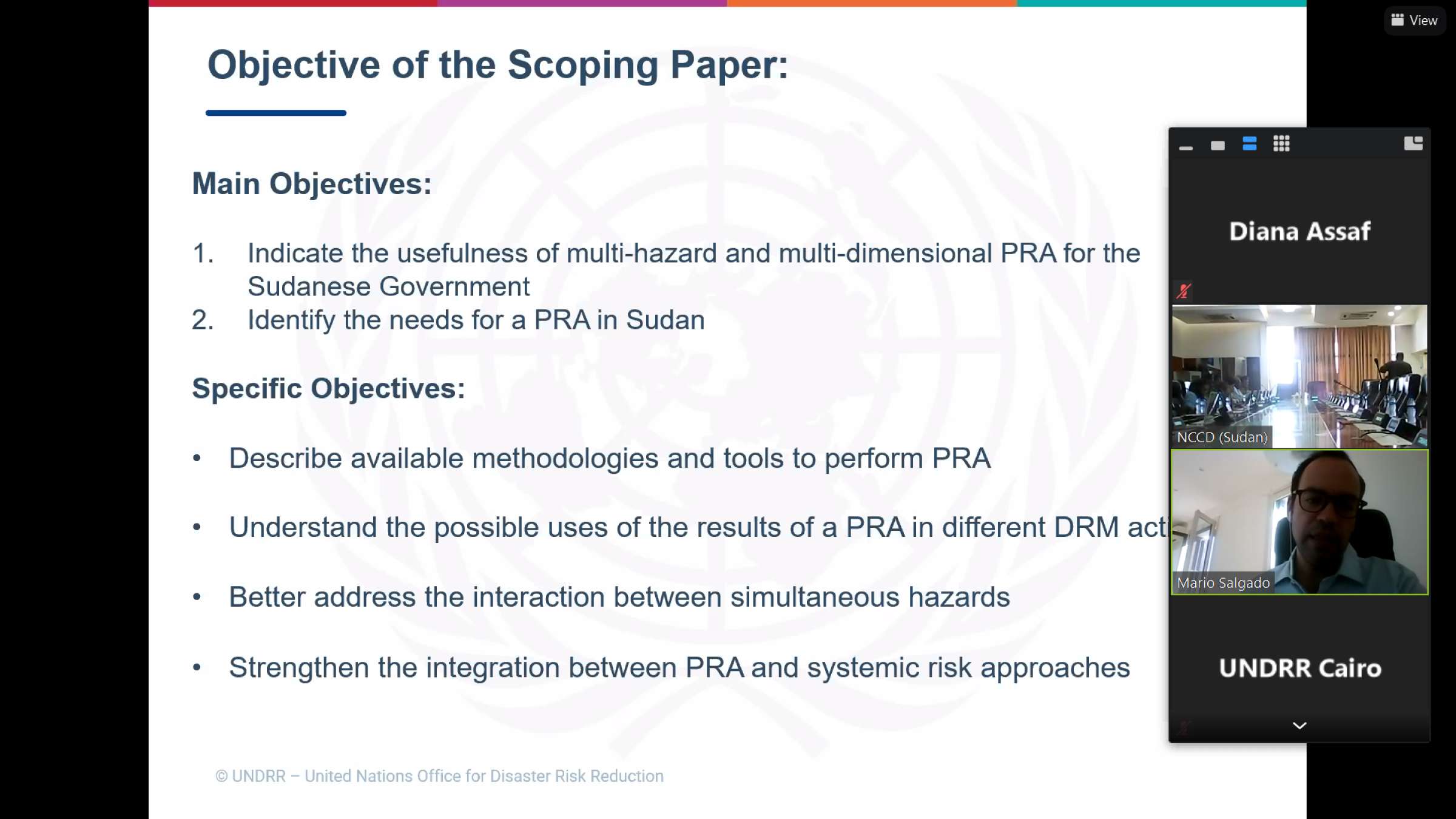 Results of the Scoping Paper on Multi-Hazard and Multi-Dimensional Probabilistic Risk Assessment in Sudan 